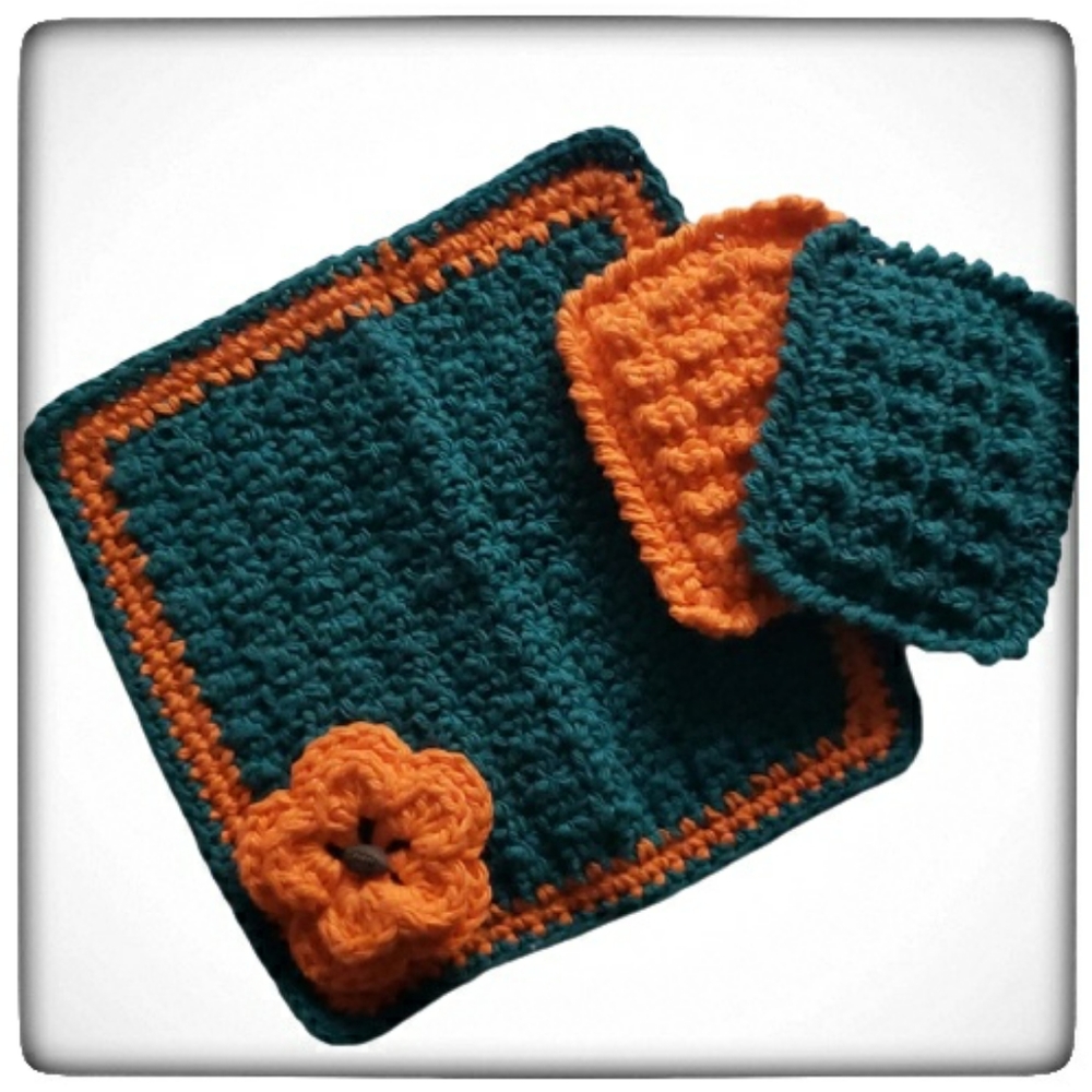 Miami Dolphin Inspired Kitchen Dish Scrubby Set
